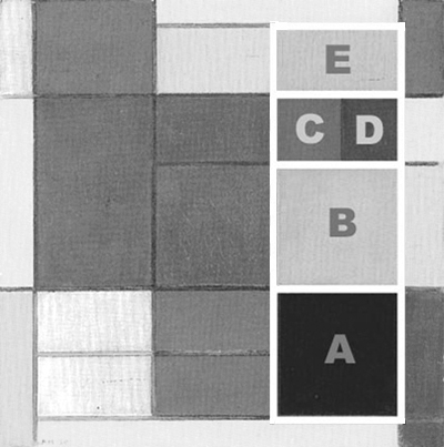 Composition C, 1920, Piet Mondrian, Diagram A